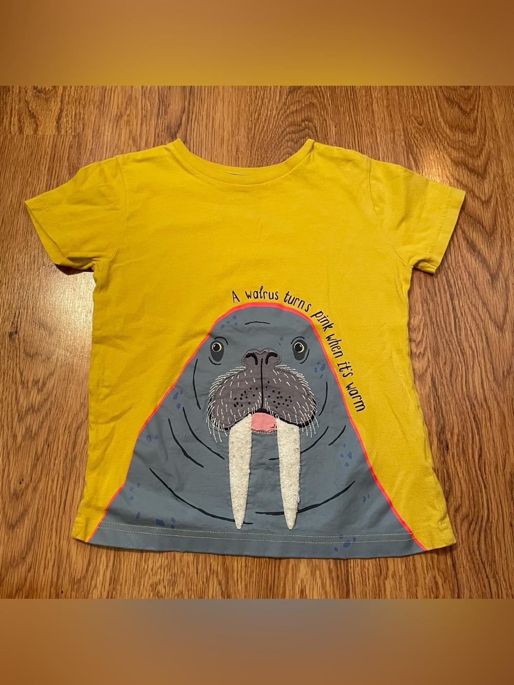 Mini Boden Yellow Walrus Graphic Tee